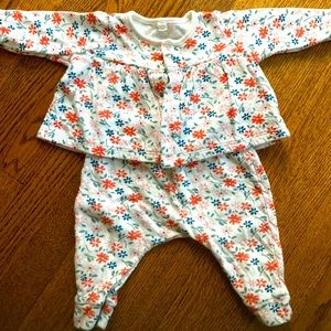 Petit Bateau floral cotton two piece set